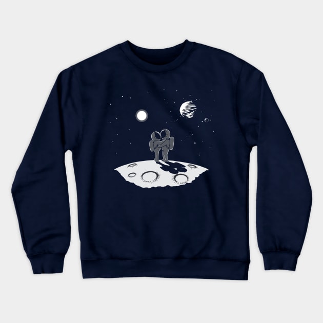 Couple In The Moon Crewneck Sweatshirt by saigon199x